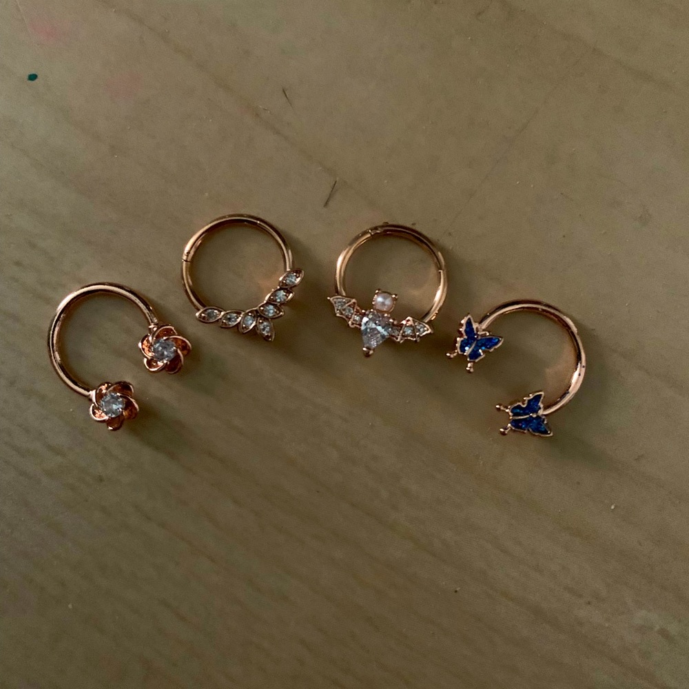 4pk Daith/Rook/Septum Jewelry